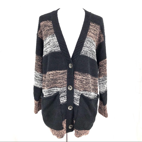 Free People Black Southport Oversized Beach Cardi - Picture 3 of 10